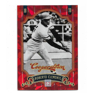 Roberto Clemente 2013 Panini Cooperstown Red Crystal Collection # 18 Baseball Card Ltd Ed of 399