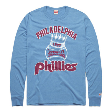 Men’s Homage Philadelphia Phillies Vintage World Series Light Blue Long Sleeve Tee