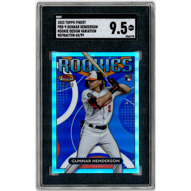 Gunnar Henderson Baltimore Orioles 2023 Topps Finest Rookie Design # 9 Rookie Card SGC 9.5 Ltd Ed of 99