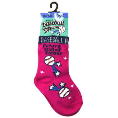 Infant Baseball Hall of Fame Future Hall of Famer Pink Socks