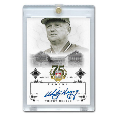 Whitey Herzog Autographed Card 2014 Panini Cooperstown HOF 75th Anniversary # 69