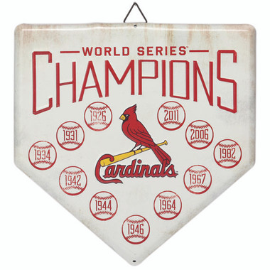 St. Louis Cardinals World Series Champions Home Plate Metal Wall Art