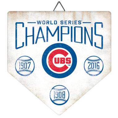 Chicago Cubs World Series Champions Home Plate Metal Wall Art