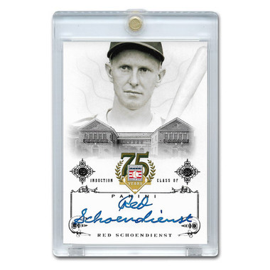 Red Schoendienst Autographed Card 2014 Panini Cooperstown HOF 75th Anniversary # 51