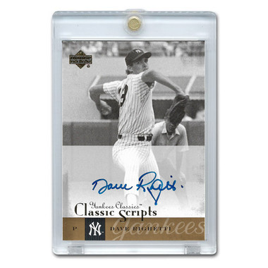 Dave Righetti Autographed Card 2004 Upper Deck Yankee Classics # AU-10