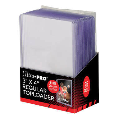 Ultra Pro 25 ct 3" x 4" Card Toploaders and Clear Sleeves Combo (25 toploaders & 25 Sleeves)