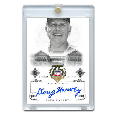 Doug Harvey Autographed Card 2014 Panini Cooperstown HOF 75th Anniversary # 19