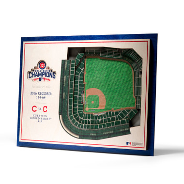 Chicago Cubs 2016 World Series Champions 5 Layer 17 x 13 StadiumViews 3D Wall Art