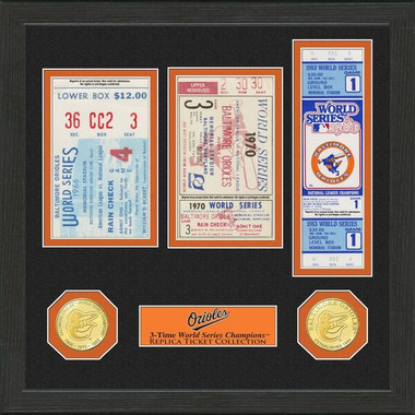 Highland Mint Baltimore Orioles Framed World Series Replica Ticket Collection