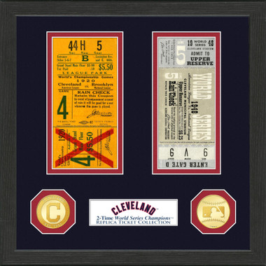 Highland Mint Cleveland Guardians Framed World Series Replica Ticket Collection