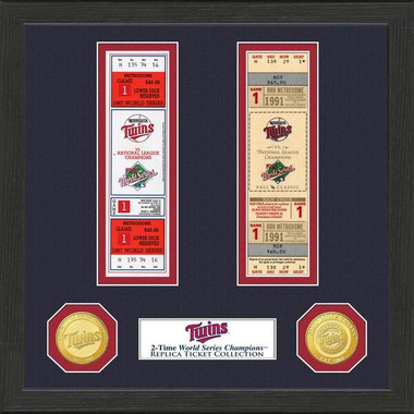 Highland Mint Minnesota Twins Framed World Series Replica Ticket Collection