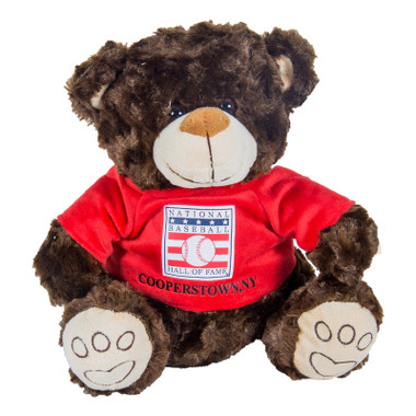 Baseball Hall of Fame 13" Plush Brown Bear with Red HOF T-Shirt