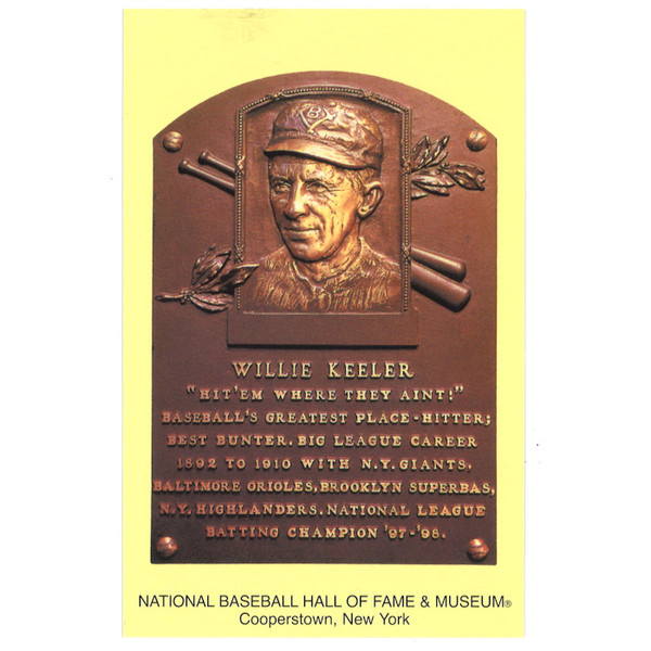 Wee Willie Keeler Baseball Hall of Fame Plaque Postcard