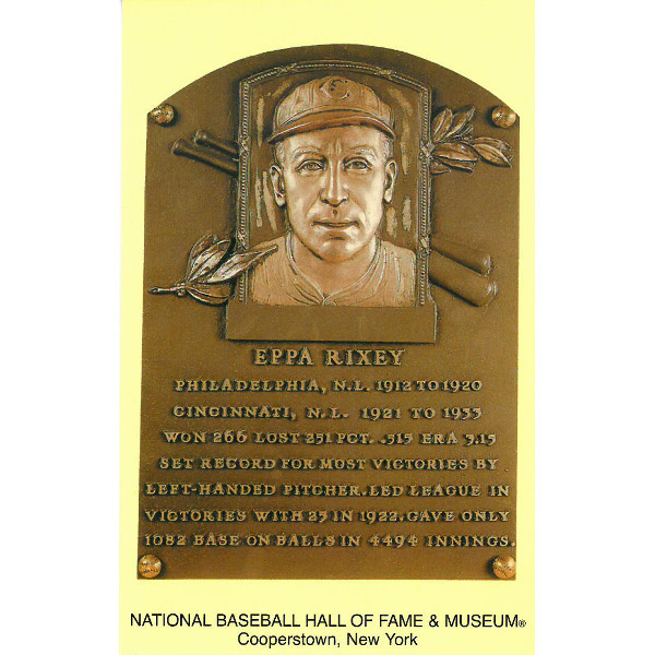 Eppa Rixey Baseball Hall of Fame Plaque Postcard