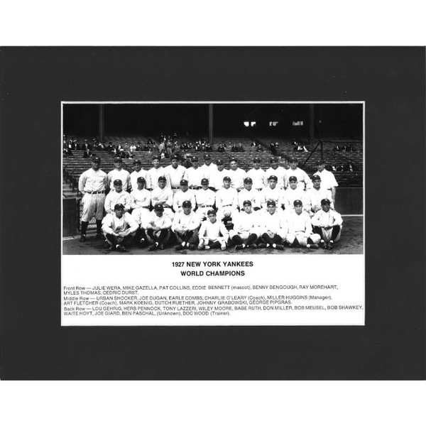 Matted 8x10 Photo- 1927 New York Yankees