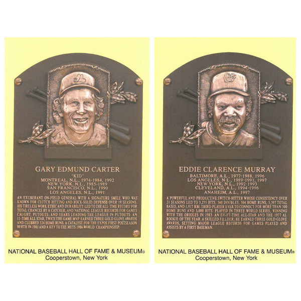 Class of 2003 Baseball Hall of Fame Plaque Postcard Set of 2 (Carter, Murray)