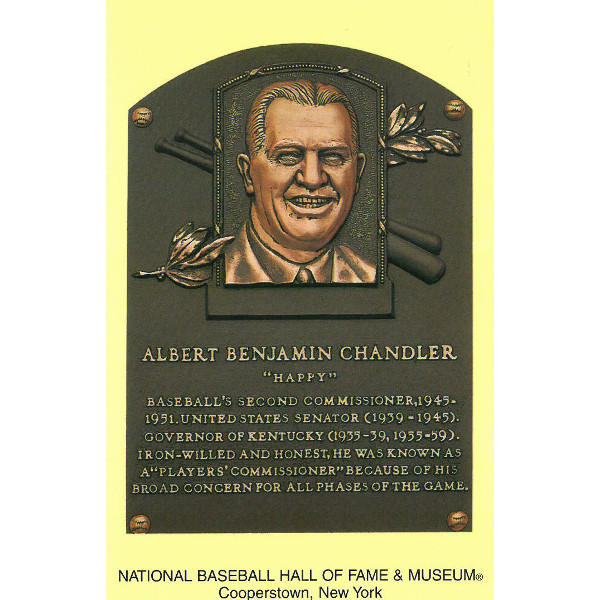 Happy Chandler Baseball Hall of Fame Plaque Postcard