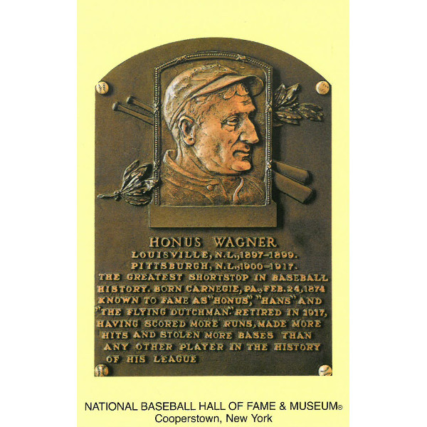 Honus Wagner Baseball Hall of Fame Plaque Postcard