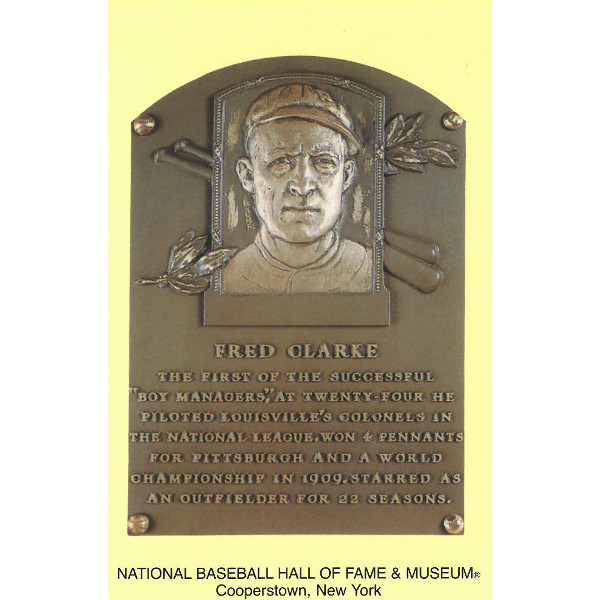 Fred Clarke Baseball Hall of Fame Plaque Postcard