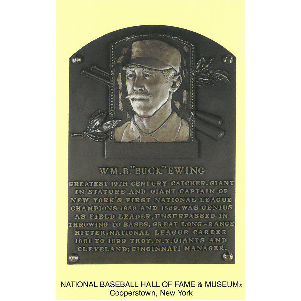 Buck Ewing Baseball Hall of Fame Plaque Postcard
