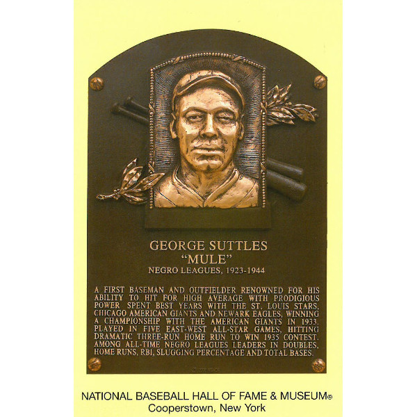 Mule Suttles Baseball Hall of Fame Plaque Postcard