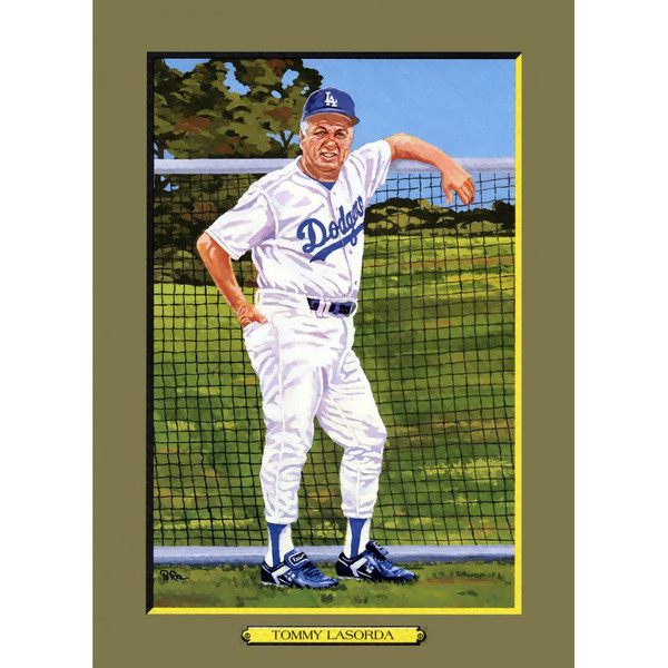 Tommy Lasorda Perez-Steele Hall of Fame Great Moments Limited Edition Jumbo Postcard # 102