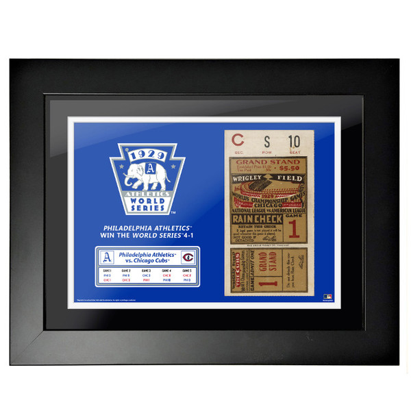 Philadelphia Athletics 1929 World Series Framed 18 x 14 Ticket