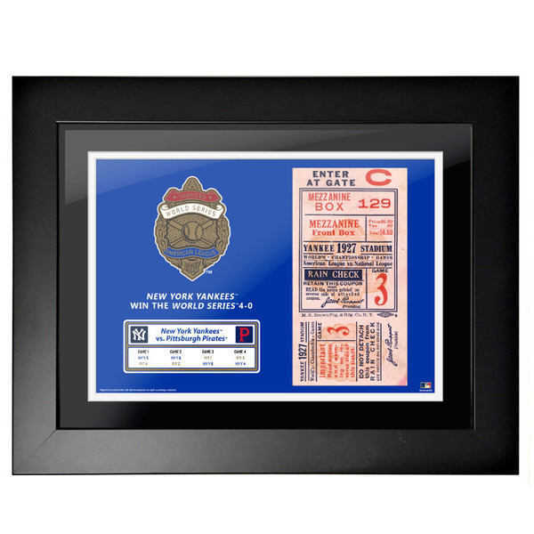 New York Yankees 1927 World Series Framed 18 x 14 Ticket