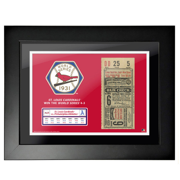 St. Louis Cardinals 1931 World Series Framed 18 x 14 Ticket