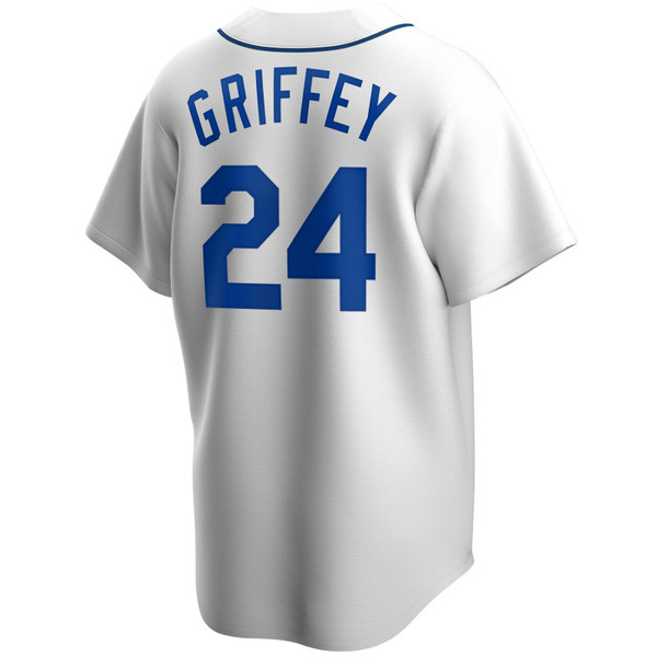 Men’s Nike Ken Griffey Jr Seattle Mariners Cooperstown Collection White and Royal Jersey