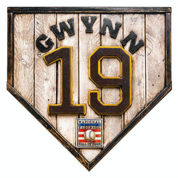 Tony Gwynn Hall of Fame Vintage Distressed Wood 18.5 Inch Legacy Home Plate Ltd Ed of 250