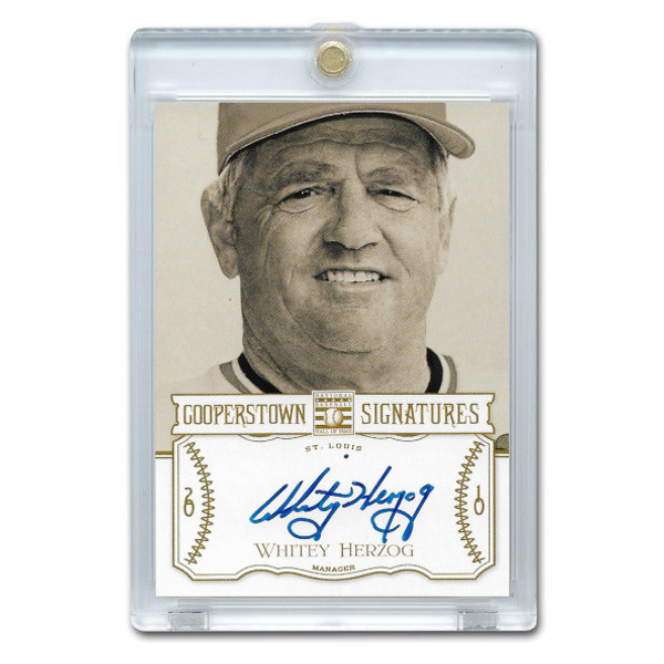 Whitey Herzog Autographed Card 2013 Panini Cooperstown Signatures Ltd Ed of 699
