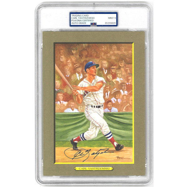 Carl Yastrzemski Autographed Perez-Steele Great Moments Jumbo Postcard # 72 (PSA-95)
