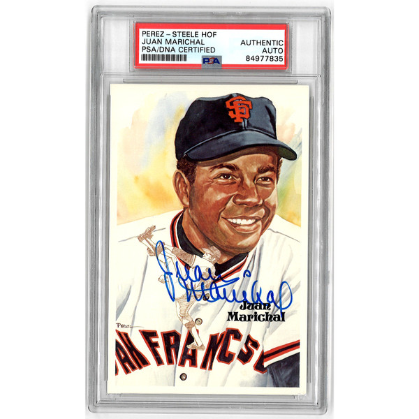 Juan Marichal Autographed Perez-Steele HOF Series Postcard # 183 (PSA-35)