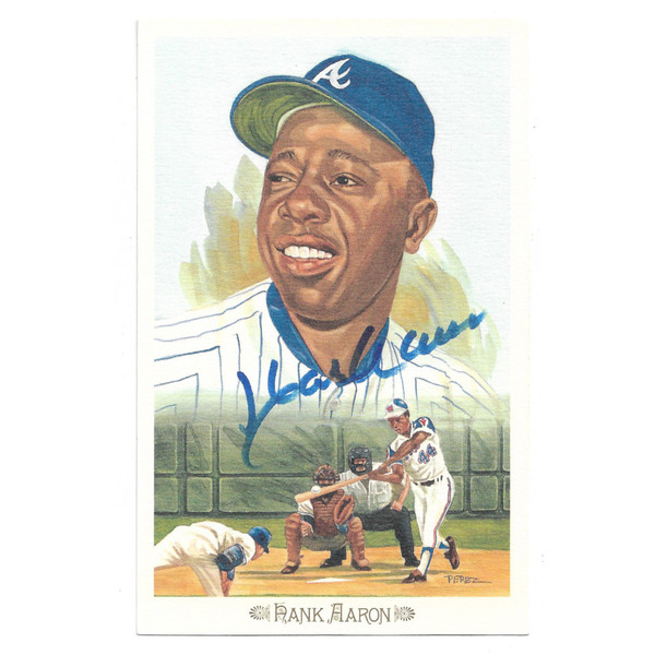 Hank Aaron Autographed Perez-Steele Celebration Series Postcard # 1 (JSA-97)