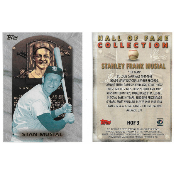 Stan Musial 1999 Topps Hall of Fame Collection Card # HOF3