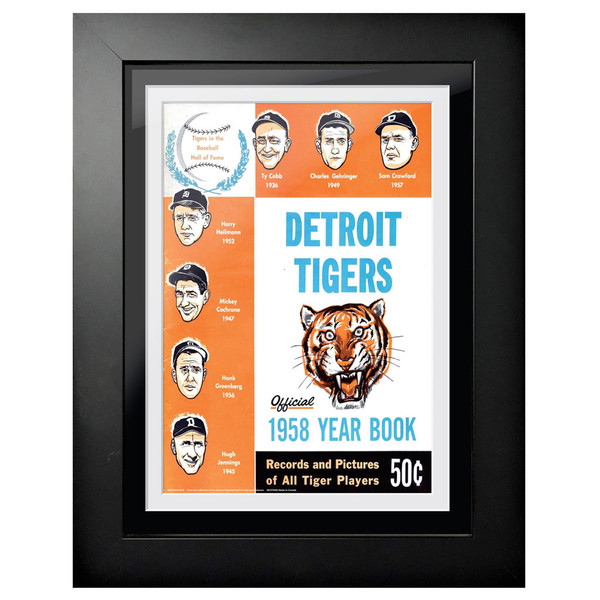 Detroit Tigers 1958 Yearbook Cover 18 x 14 Framed Print