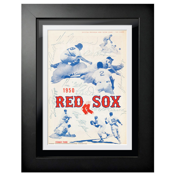 Boston Red Sox 1950 Scorecard Cover 18 x 14 Framed Print