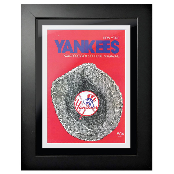 New York Yankees 1974 Scorecard Cover 18 x 14 Framed Print