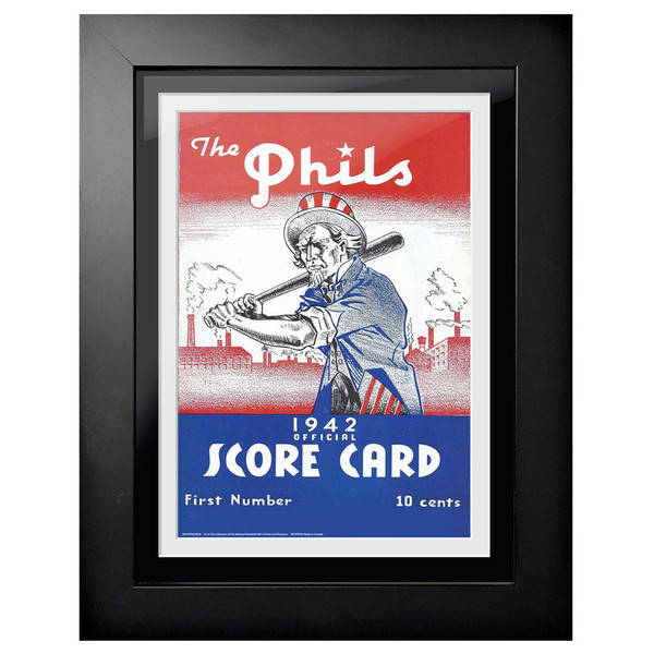 Philadelphia Phillies 1942 Scorecard Cover 18 x 14 Framed Print