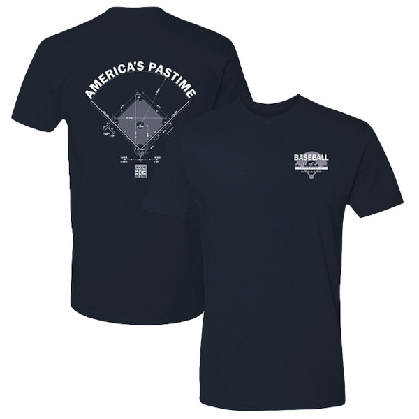 Men’s Baseball Hall of Fame Ballfield Blueprint Navy T-Shirt