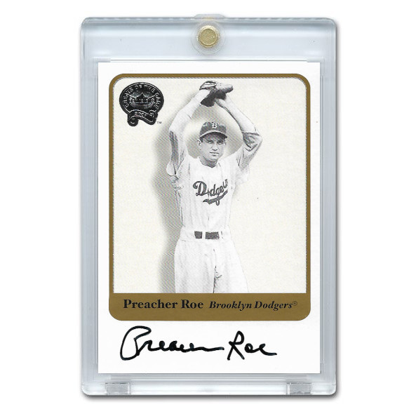 Preacher Roe Autographed Card 2001 Fleer Greats of the Game