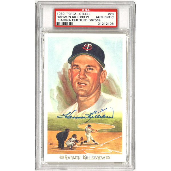 Harmon Killebrew Autographed Perez-Steele Celebration Series Postcard # 23 (PSA-08)