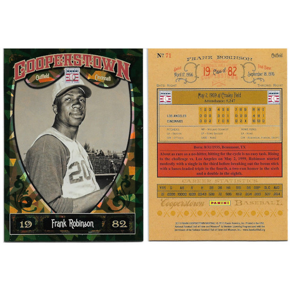 Frank Robinson 2013 Panini Cooperstown Green Crystal # 71