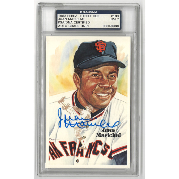 Juan Marichal Autographed Perez-Steele HOF Series Postcard # 183 (PSA-66)