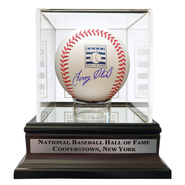 Tony Oliva Autographed Hall of Fame Logo Baseball with HOF Case (HOF)