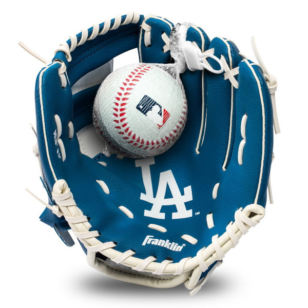 Franklin Los Angeles Dodgers 9.5" Team Logo Youth Glove and Ball Set