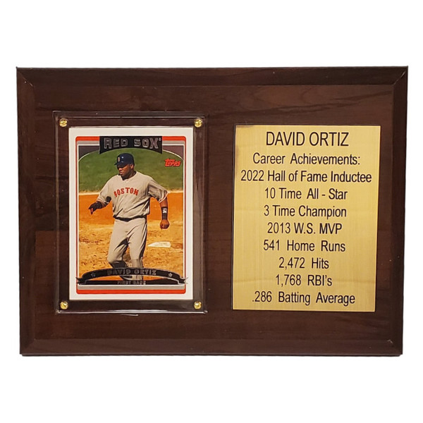 David Ortiz Boston Red Sox 8" x 6" Baseball Card Deluxe Plaque