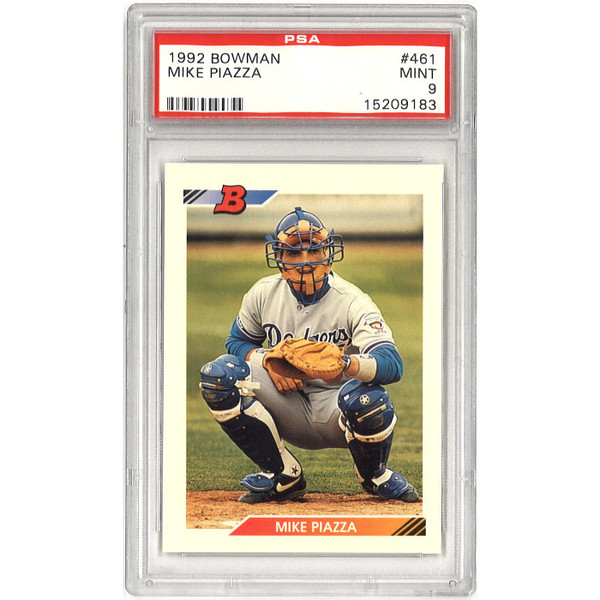 Mike Piazza Los Angeles Dodgers 1992 Bowman # 461 Rookie Card PSA 9