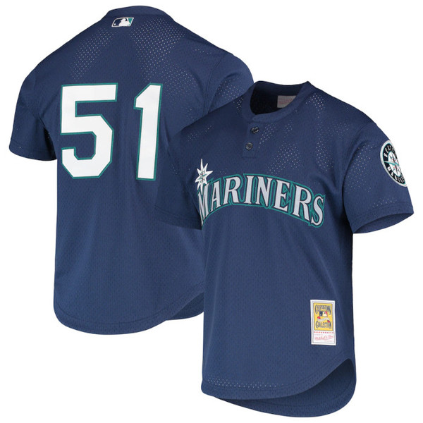 Men's Mitchell & Ness Ichiro Suzuki 2002 Seattle Mariners Mesh Batting Practice Cooperstown Jersey